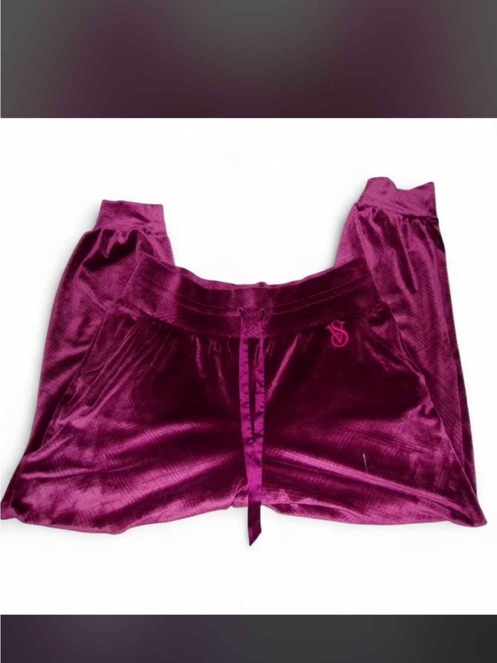 Plum Velvet Lounge Pants with Monogram Victoria’s Secret